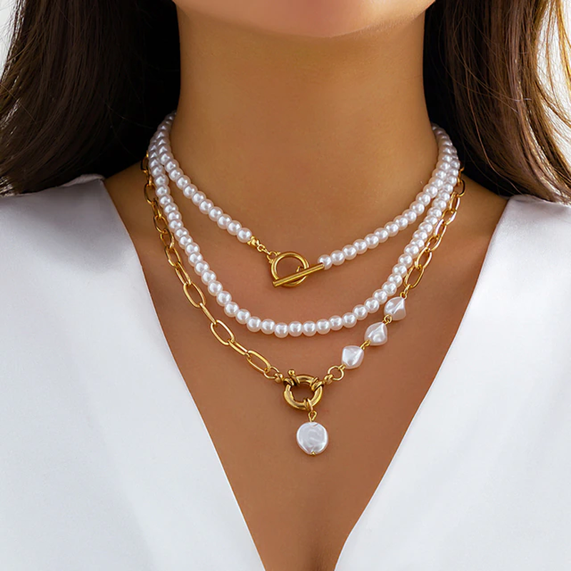 Kimberly Benn | Vintage Pearl Necklace, Multi-Layer Design