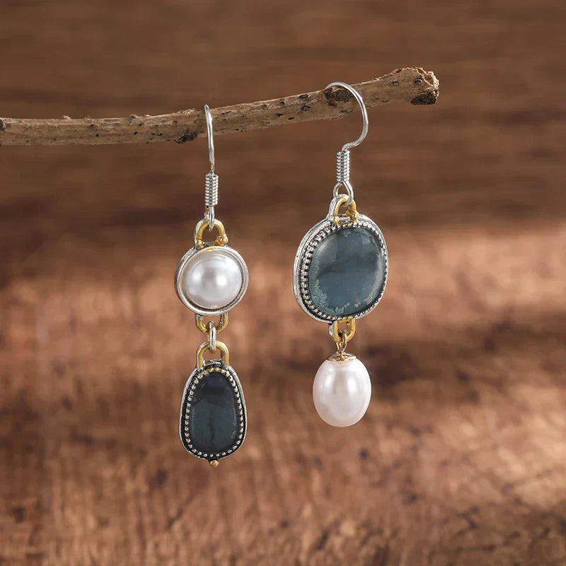 Kimberly Benn | Retro Blue Natural Stone Earrings